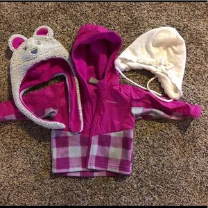 Hooded Columbia Jacket with adorable hats!!